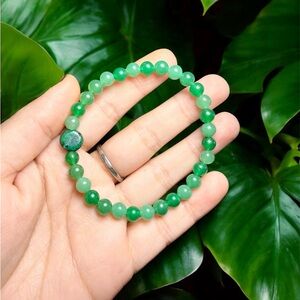 Green Aventurine & Jade Bracelet | 6mm Gemstone Stretch Bracelet